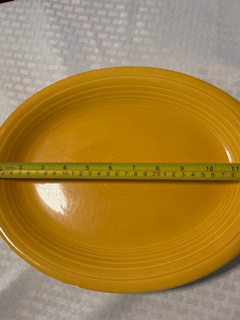Fiesta Vintage Yellow Ceramic Oval Serving Platter - Picture 3 of 3